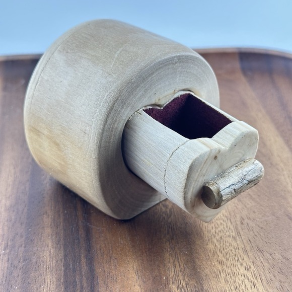 Nature Turns Creations in Aspen Wood Trinket Box Jewelry Heart ‎ Drawer Cylinder - Picture 1 of 8